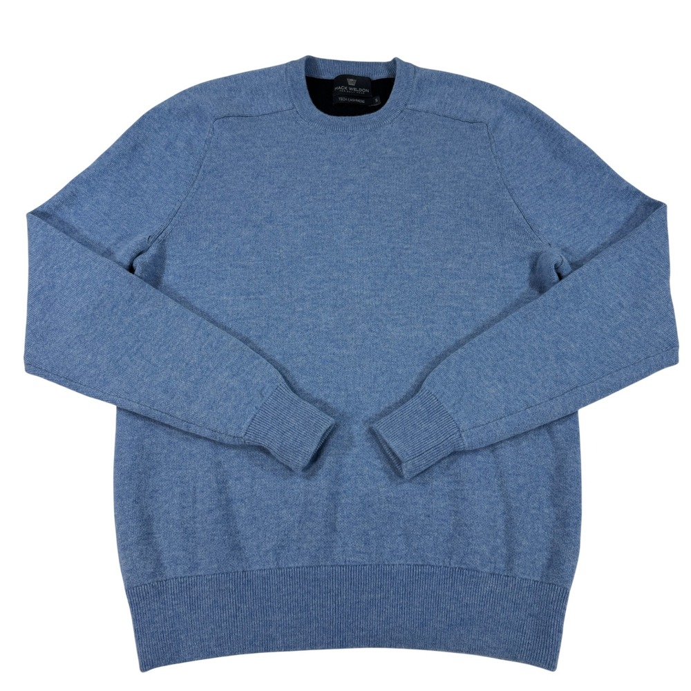 Mack Weldon Tech Cashmere Crewneck Sweater Men's Small Blue‎ Cashmere Wool Blend